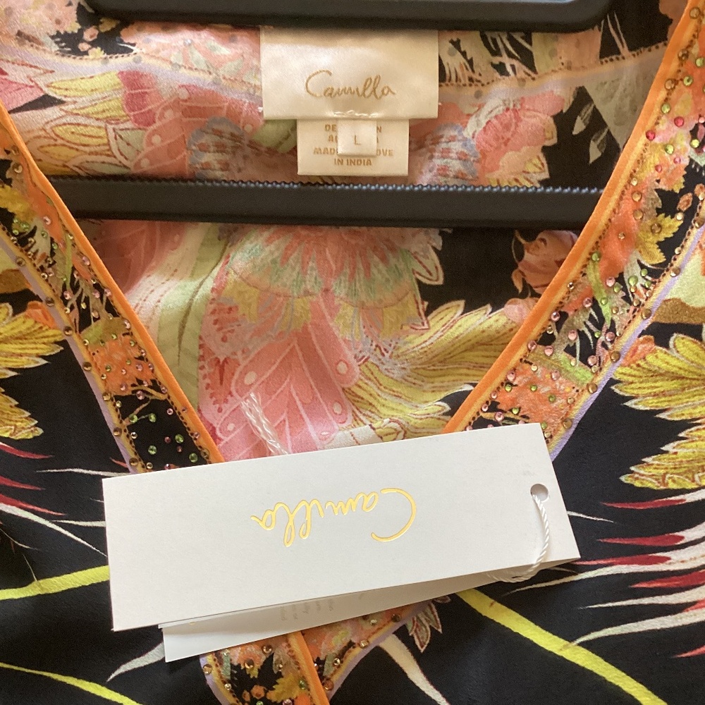 Camilla Short Wrap Tie Dress 🌙Lady Of The Moon🌙 Surplice or Front Tie NWOT - Picture 15 of 15
